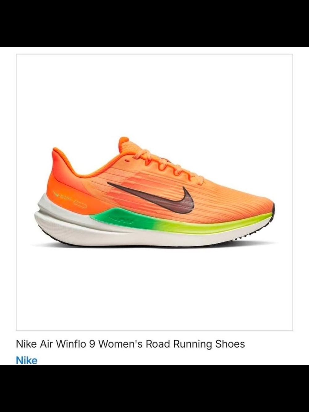 Nike Women’s Bright Orange Athletic Sneakers with Lime Accents - Picture 4 of 4
